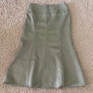 Ann Taylor Suede Mint Tulip Midi Skirt NWT Size 00